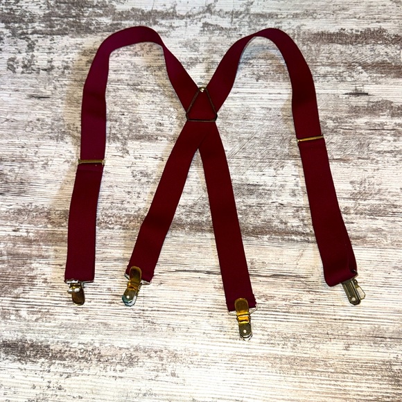 Elegant‎ Burgundy Suspenders - Picture 1 of 5